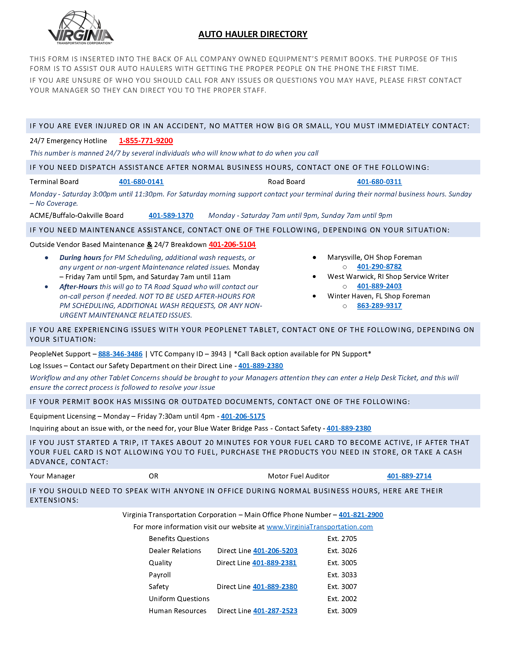 Auto Hauler Directory_Links